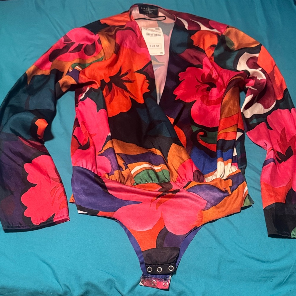 Zara woman Multicolor Floral Bodysuit